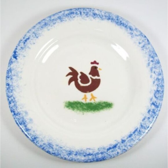 Handmade Dessert Plate with Rooster for Rooster Lover Gift and Decor - Picture 1 of 3